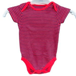 ⭐️⭐️3 for$12⭐️⭐️Little Wonders Bodysuit Red/Blue Stripe Short Sleeve Size 3-6